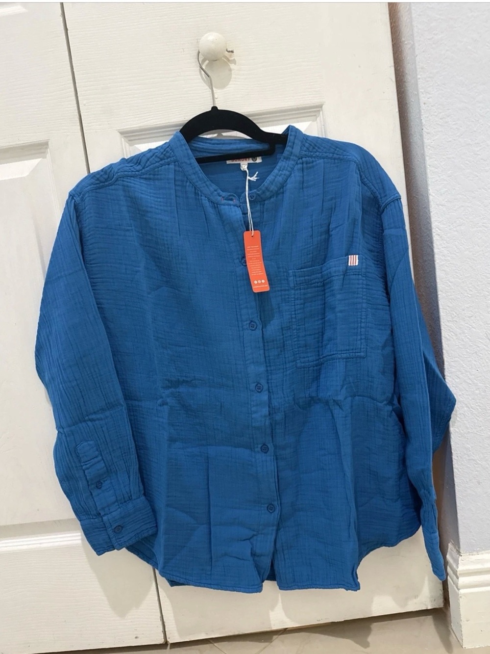 Sundry Blue Cotton Button-Down Women's Shirt Jacket size 1 NWT